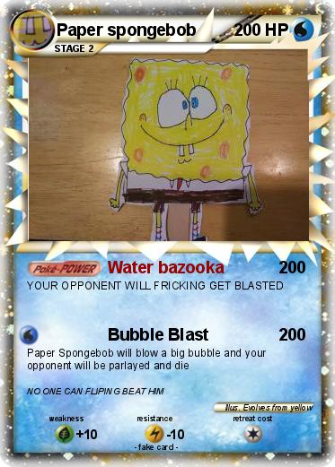 Pokemon Paper spongebob