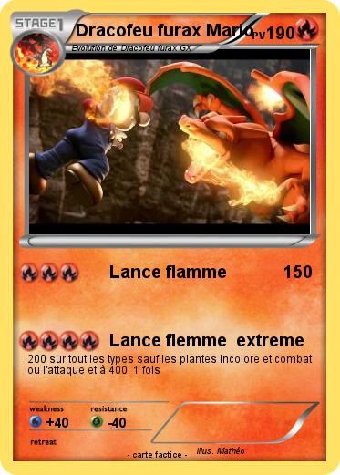Pokemon Dracofeu furax Mario