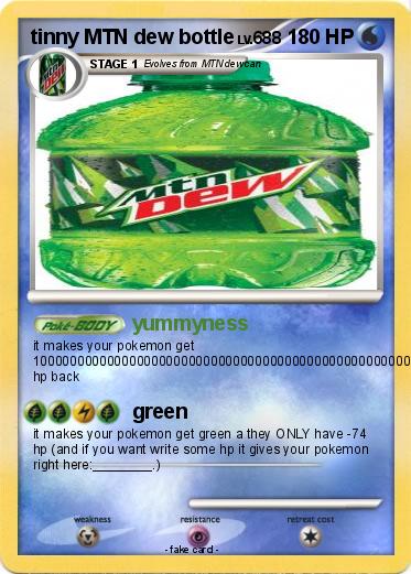 Pokemon tinny MTN dew bottle