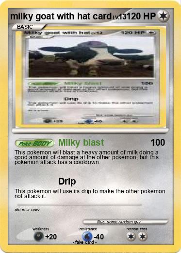 Pokemon milky goat with hat card