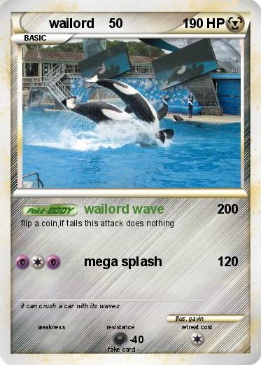 Pokemon wailord    50