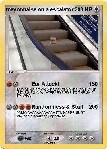Pokemon mayonnaise on a escalator