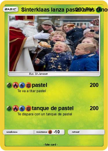 Pokemon Sinterklaas lanza pastel a los ninos