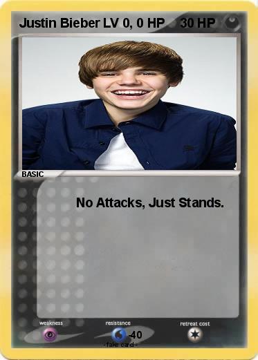 Pokemon Justin Bieber LV 0, 0 HP