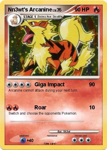 Pokemon Nn3wt's Arcanine