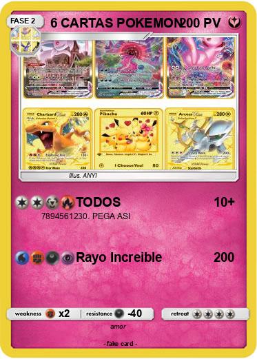 Pokemon 6 CARTAS POKEMON