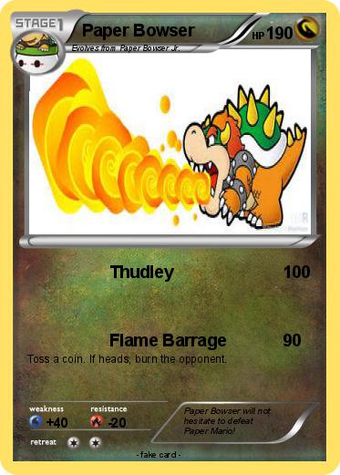 Pokemon Paper Bowser