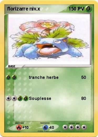 Pokemon florizarre niv.x