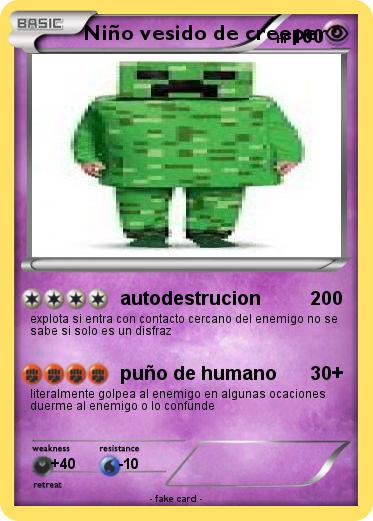 Pokemon Niño vesido de creeper
