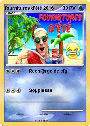 Pokemon fournitures d'été 2016