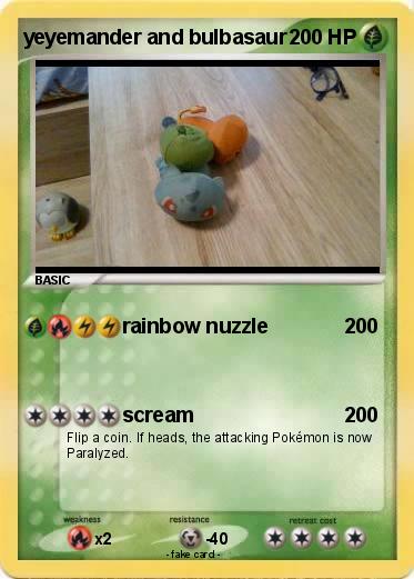 Pokemon yeyemander and bulbasaur