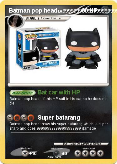 Pokemon Batman pop head