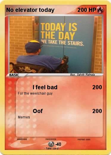 Pokemon No elevator today
