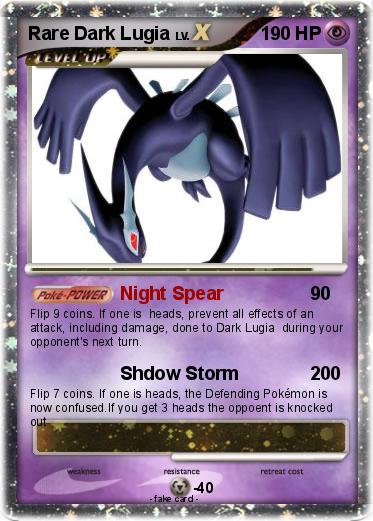 Pokemon Rare Dark Lugia