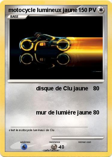 Pokemon motocycle lumineux jaune