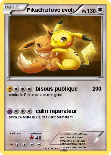 Pokemon Pikachu love evoli