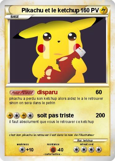 Pokemon Pikachu et le ketchup