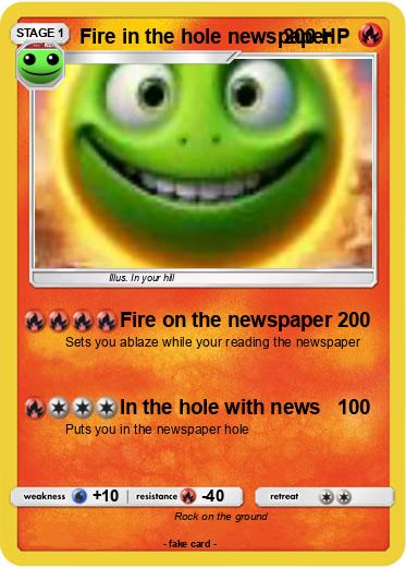 Pokemon Fire in the hole newspaper