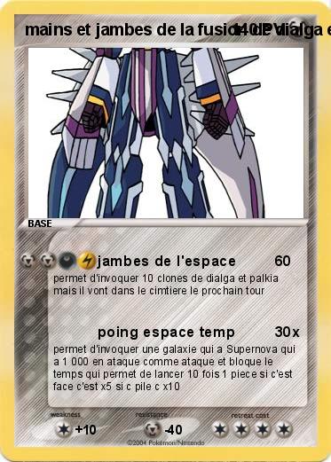 Pokemon mains et jambes de la fusion de dialga et palkia