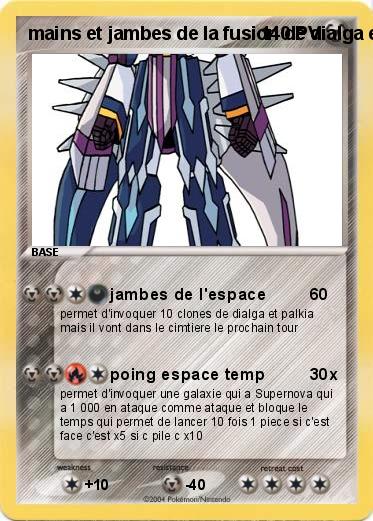 Pokemon mains et jambes de la fusion de dialga et palkia