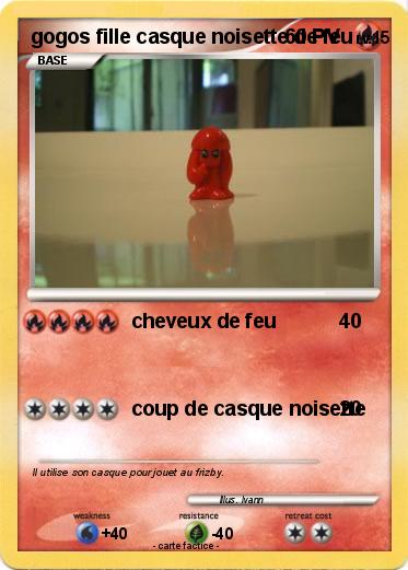 Pokemon gogos fille casque noisette de feu