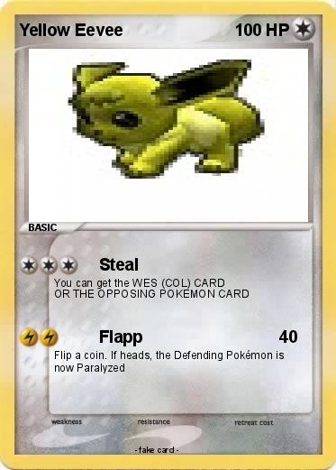 Pokémon Yellow Eevee - Steal - My Pokemon Card