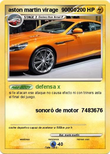 Pokemon aston martin virage  90000