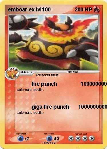 Pokemon emboar ex lvl100