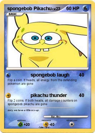 Pokemon spongebob Pikachu