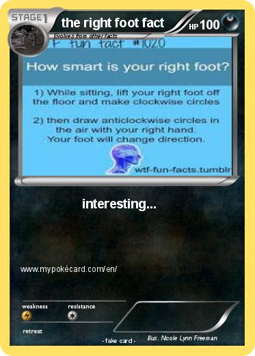 Pokemon the right foot fact
