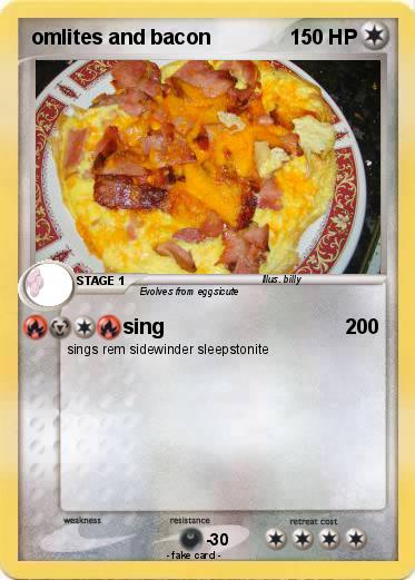 Pokemon omlites and bacon