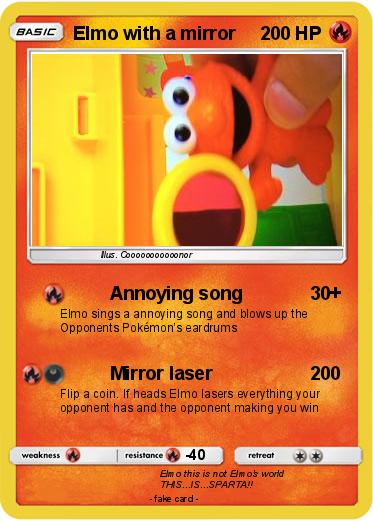Pokemon Elmo with a mirror