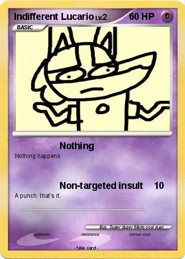 Pokemon Indifferent Lucario