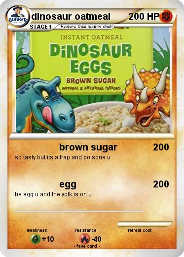 Pokemon dinosaur oatmeal