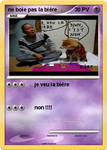 Pokemon ne boie pas la bière