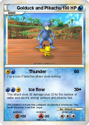 Pokemon Golduck and Pikachu