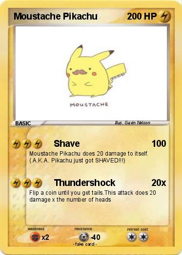 Pokemon Moustache Pikachu