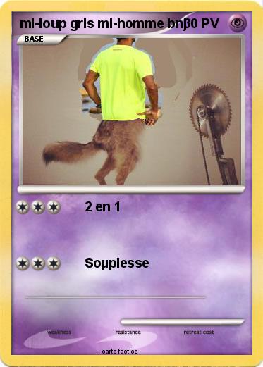 Pokemon mi-loup gris mi-homme bnj