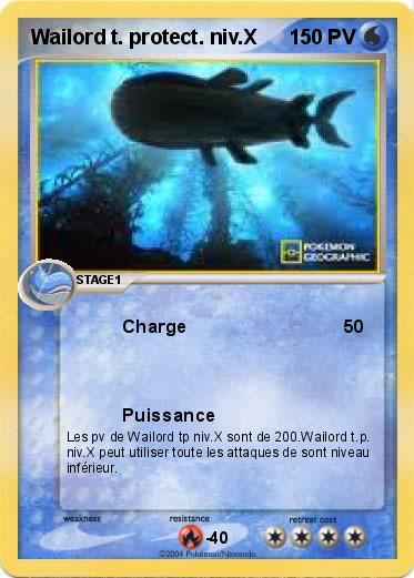 Pokemon Wailord t. protect. niv.X
