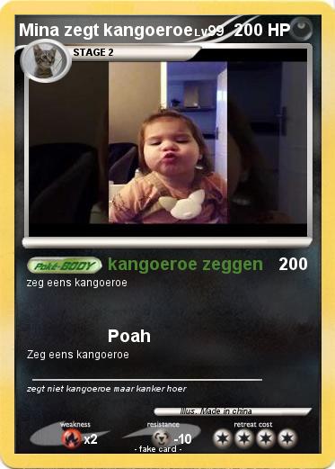 Pokemon Mina zegt kangoeroe