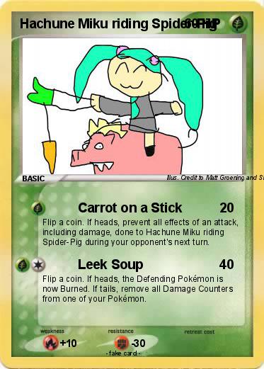 Pokemon Hachune Miku riding Spider-Pig