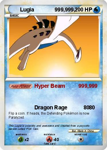 Pokemon Lugia              999,999,