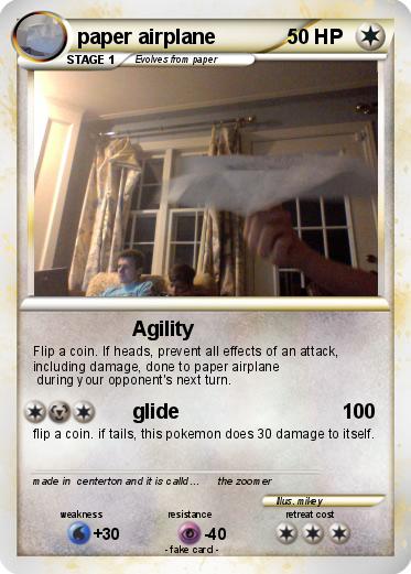 Pokemon paper airplane
