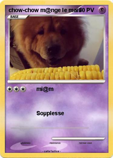 Pokemon chow-chow m@nge le maïs
