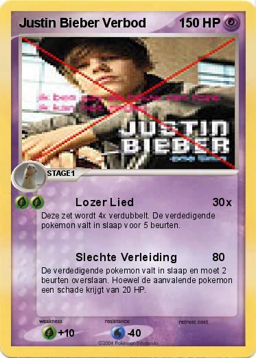 Pokemon Justin Bieber Verbod