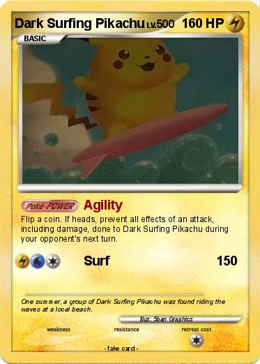 Pokemon Dark Surfing Pikachu