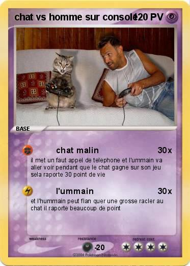 Pokemon chat vs homme sur console
