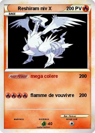 Pokemon Reshiram niv X