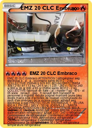 Pokemon EMZ 20 CLC Embraco