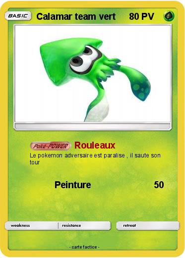 Pokemon Calamar team vert